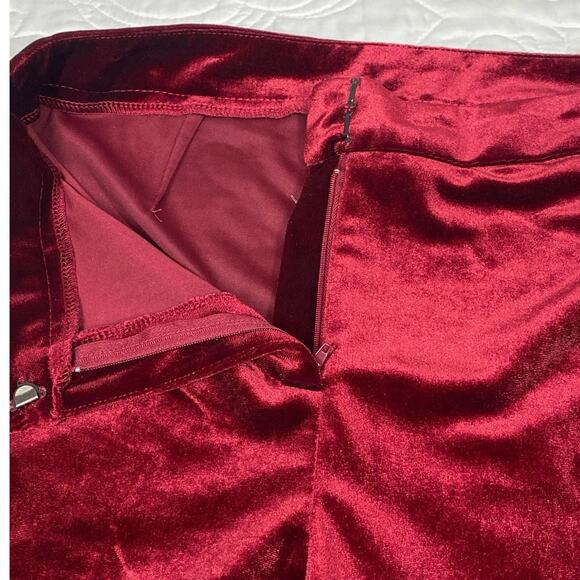 Ronny Kobo Velvet Pants Flare Leg Whimsical Retro boho Cherry Womens Small - Picture 3 of 11